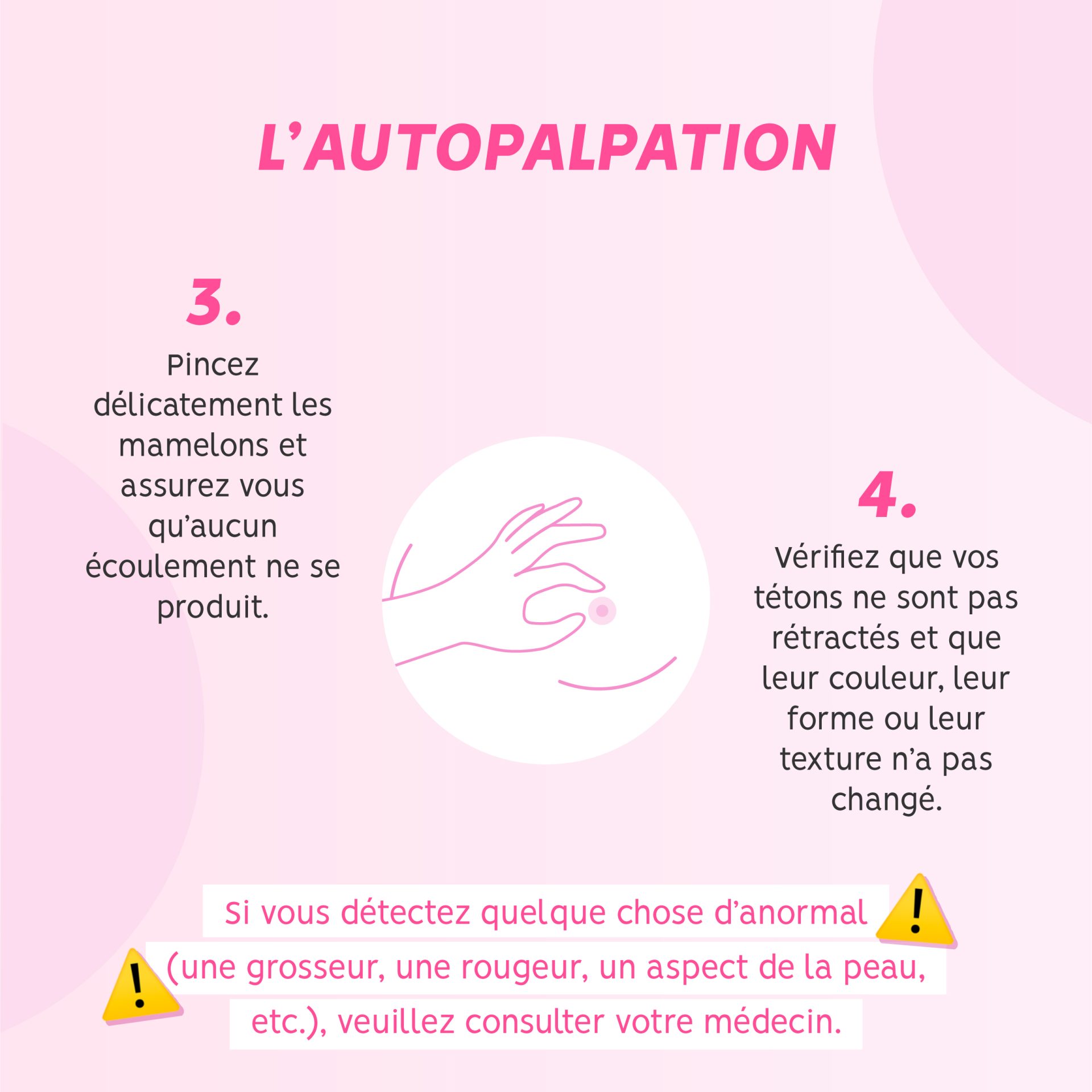 L'autopalpation sensibilisation au cancer du sein