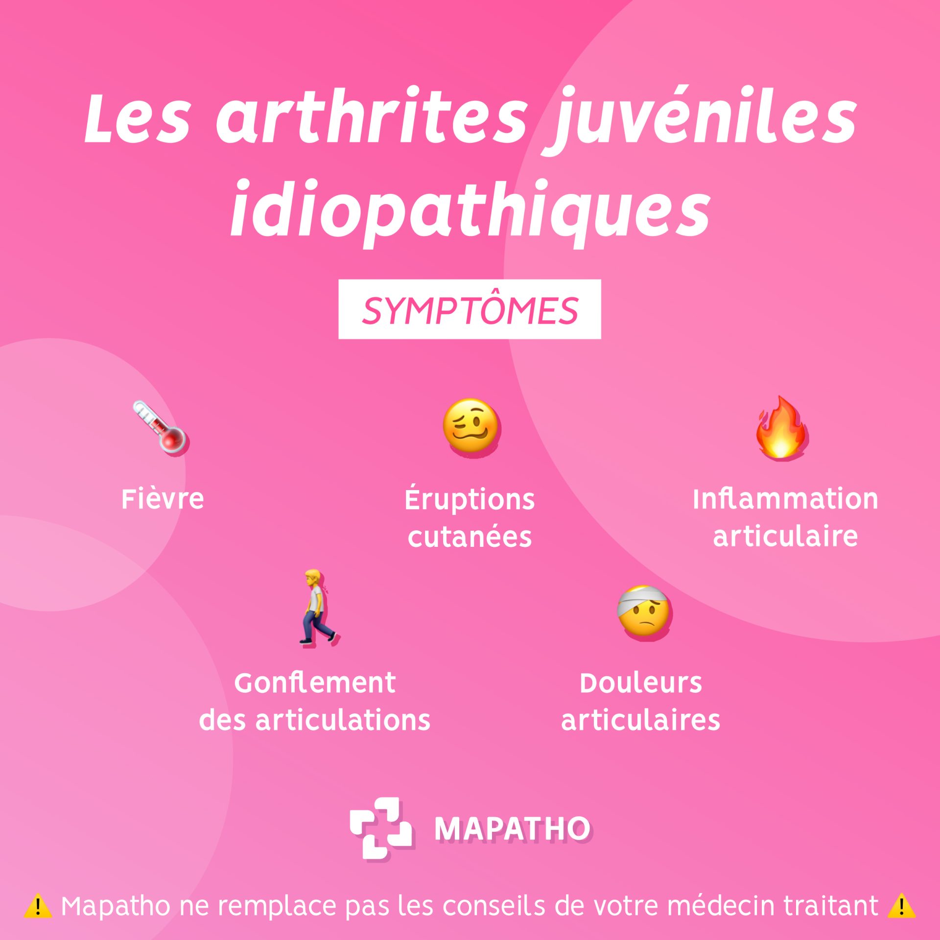Les symptomes de l'arthrites juveniles idiopathiques
